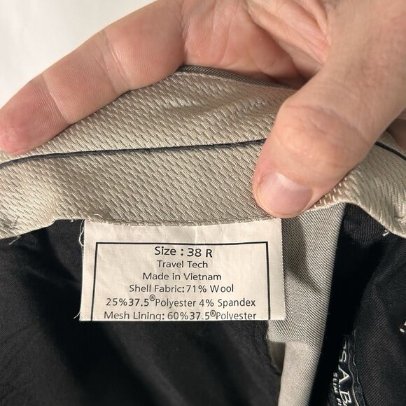 Jos A Bank Wool Blend Dress Pants Mens 38 R Grey Travel Tech Slim Fit Flat Front - Picture 8 of 9